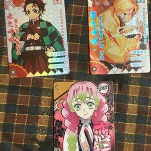 Anime Character Trading Cards - Pink, Green, Red - Brand: